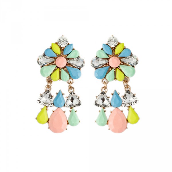 ELOI Pastel Floral Crystal Drop Earrings